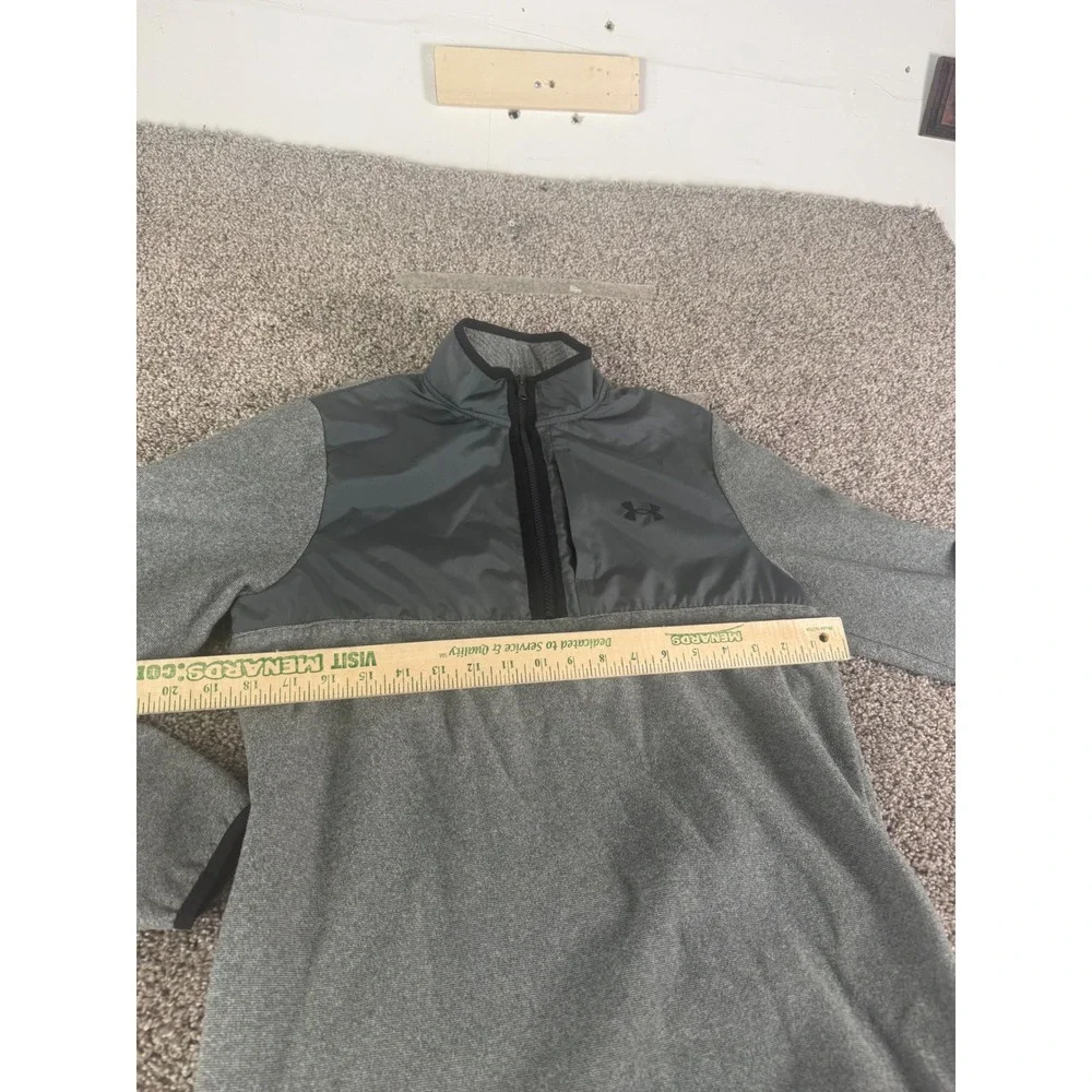 Under Armour ColdGear Mens Small Gray 1/4 Zip Fleece Pullover Jacket Sweater